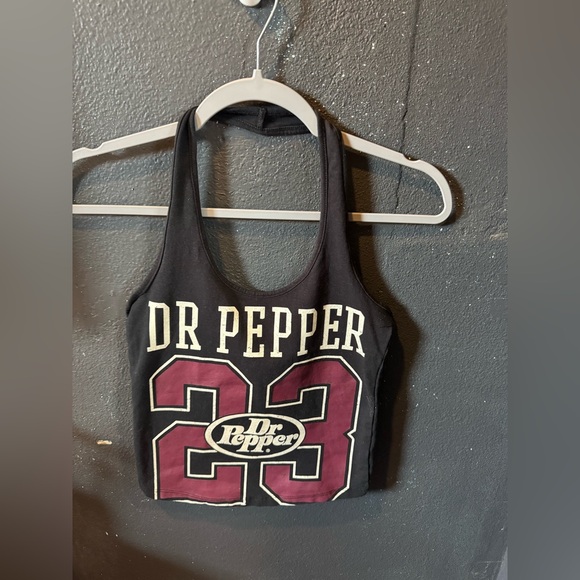 Women’s Dr Pepper Black and Red Hater Form Fitting Crop Top - Picture 1 of 4